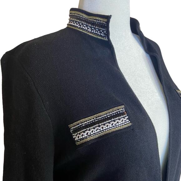 Chico's Embellished Open Cardigan Women's Large Military Career Chic Office NWT - Picture 3 of 12
